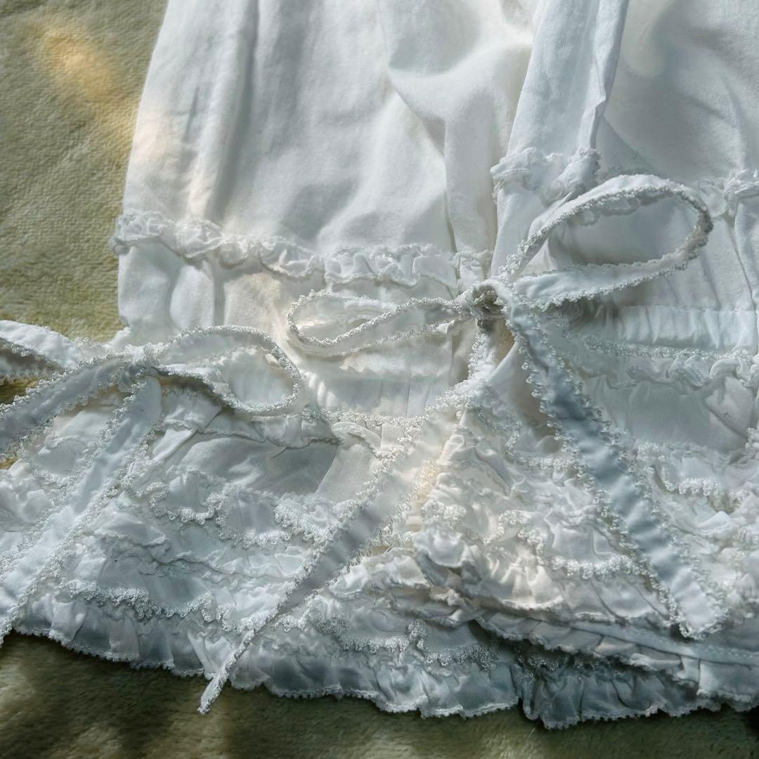 ピンクハウス　ドロワーズ　ピコフリル　リボン　ペチパンツ　白　日本製【P46