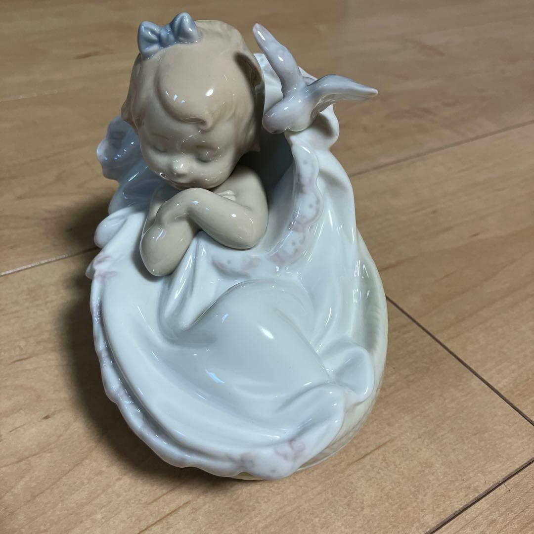 陶器製 子供と鳥の置物 LLADRO