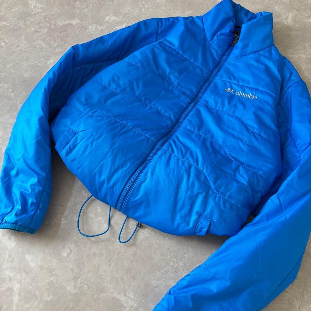 Columbia フーデッド パファージャケット ドローコード 短丈 光沢