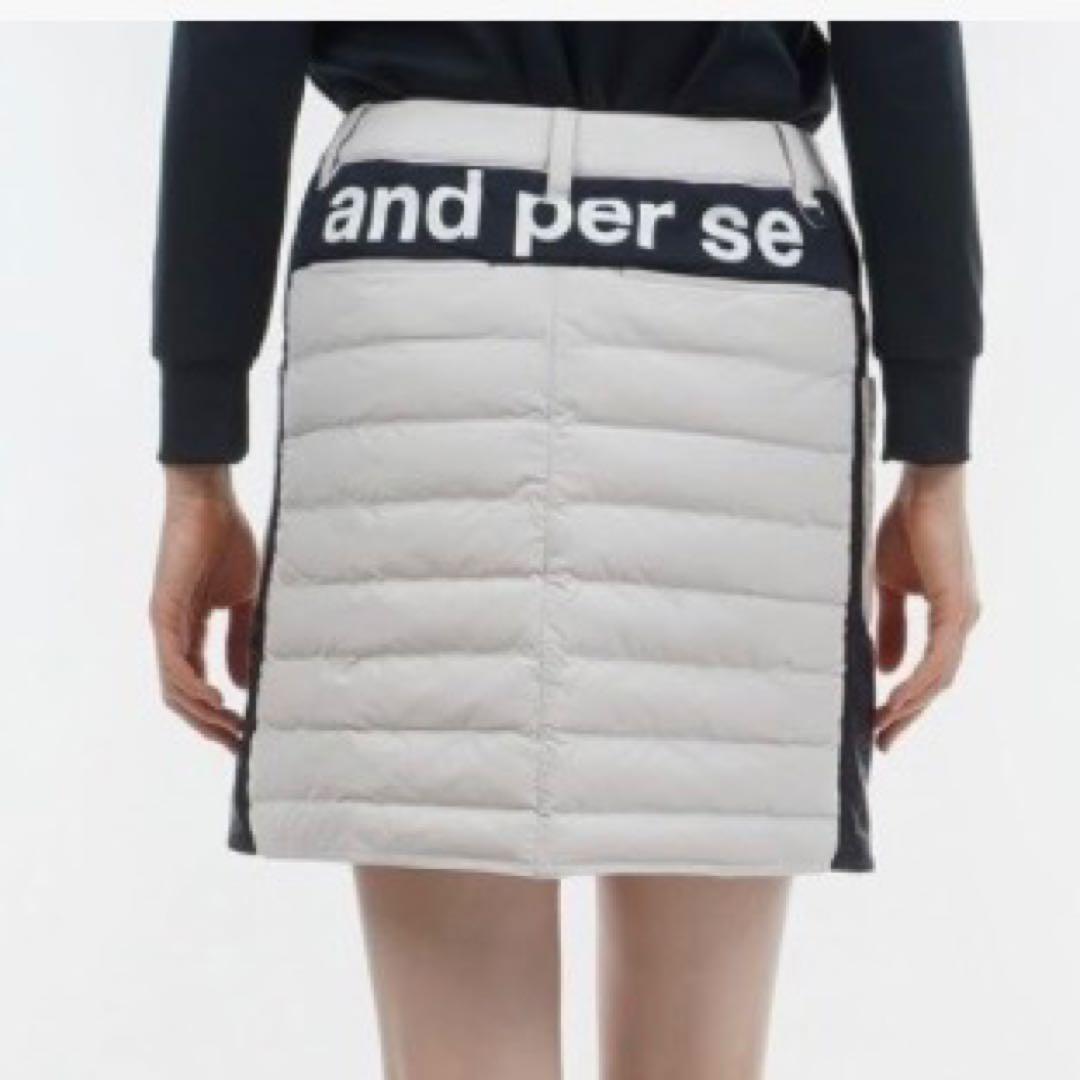 タグ付新品【2023年モデル】and per se ビッグロゴ中綿スカート LL