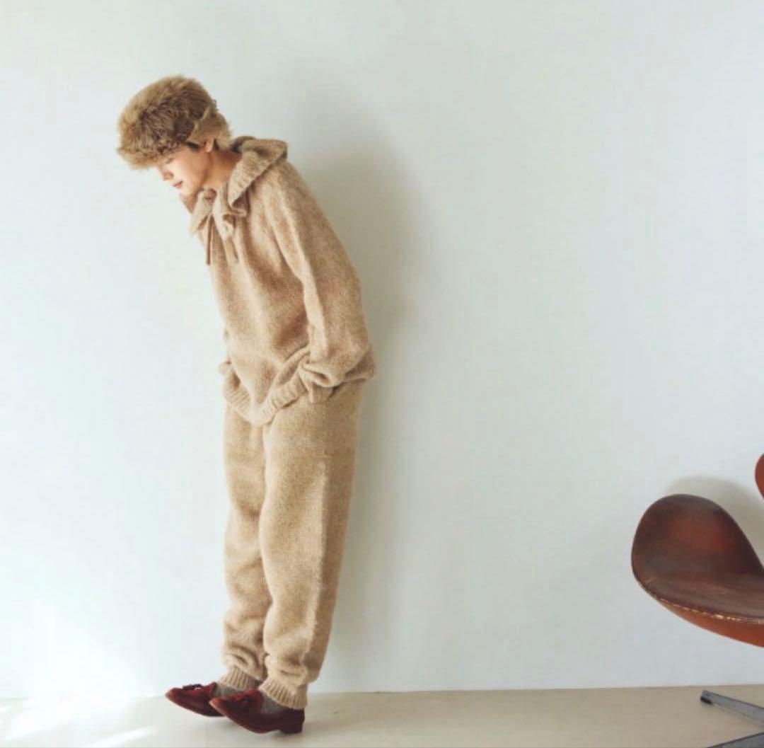 パンツ fofofofa HARVEST WHEAT BEIGE KNIT PANTS