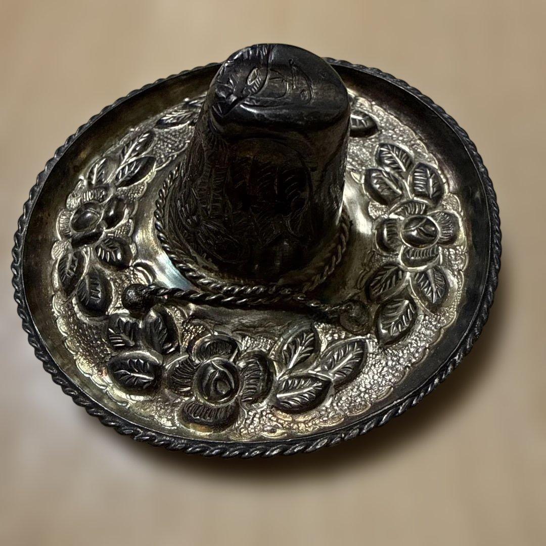 シルバー925 メキシコ　花模様 帽子