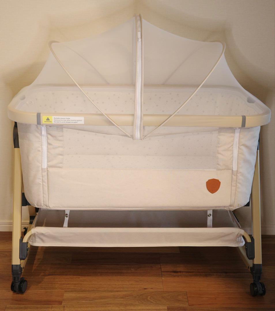 HZDMJベビーベッド キャスター付き 蚊帳付き