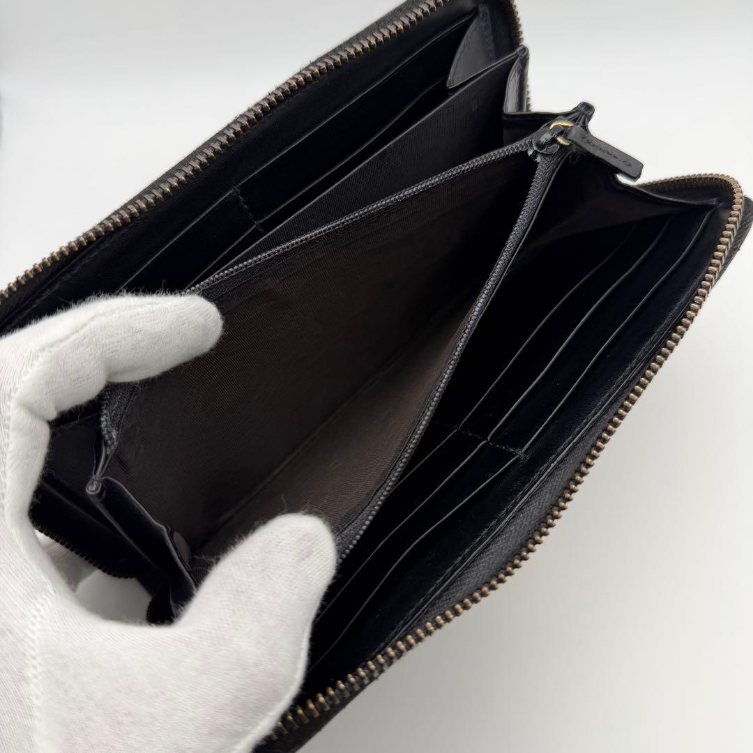 GUCCI グッチ GGマーモント 長財布 ブラック ラウンドファスナー 美品