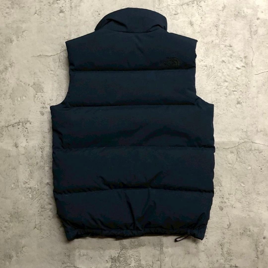 美品　ザノースフェイス　ダウンベスト　キルティング　ダウン　ネイビー　メンズL