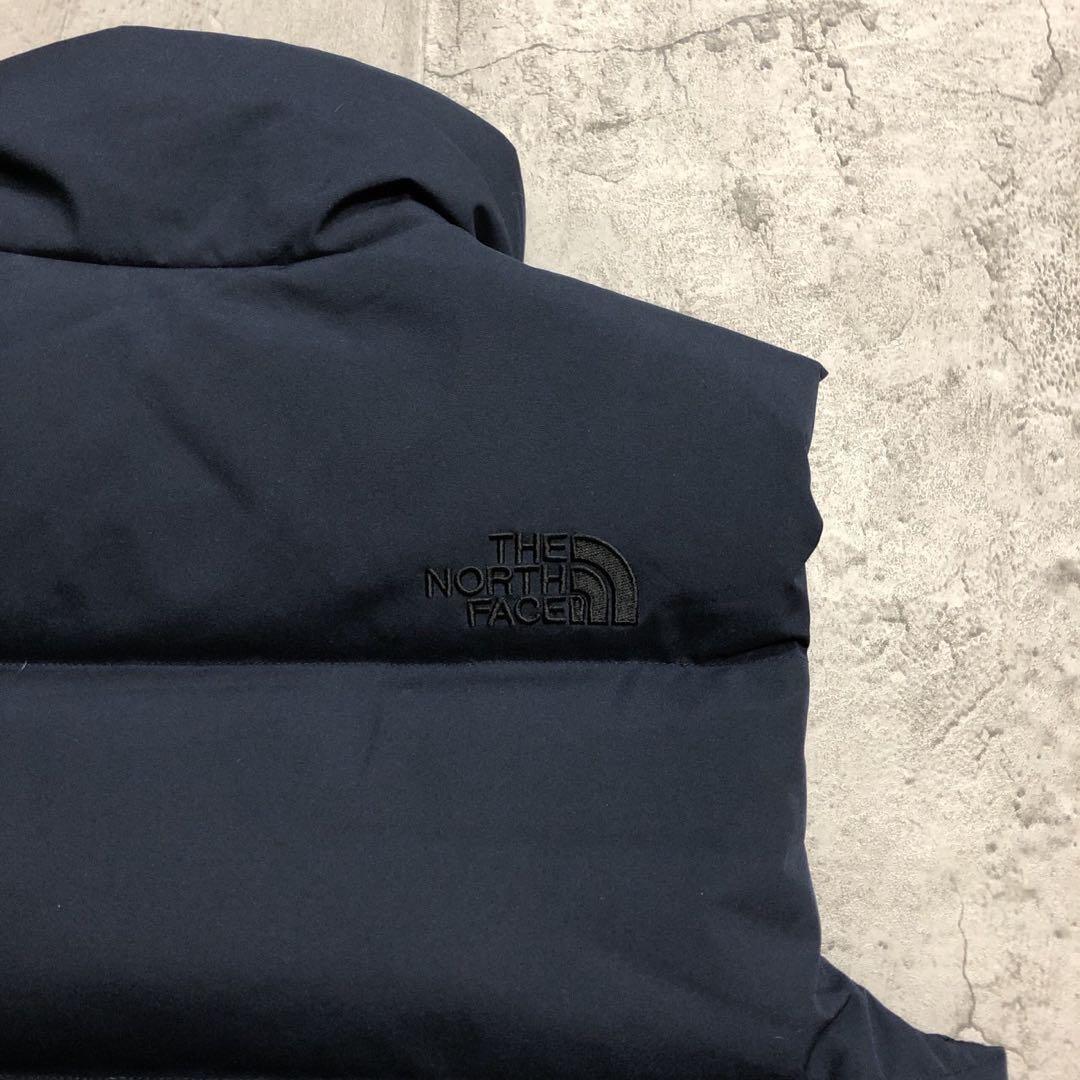 美品　ザノースフェイス　ダウンベスト　キルティング　ダウン　ネイビー　メンズL