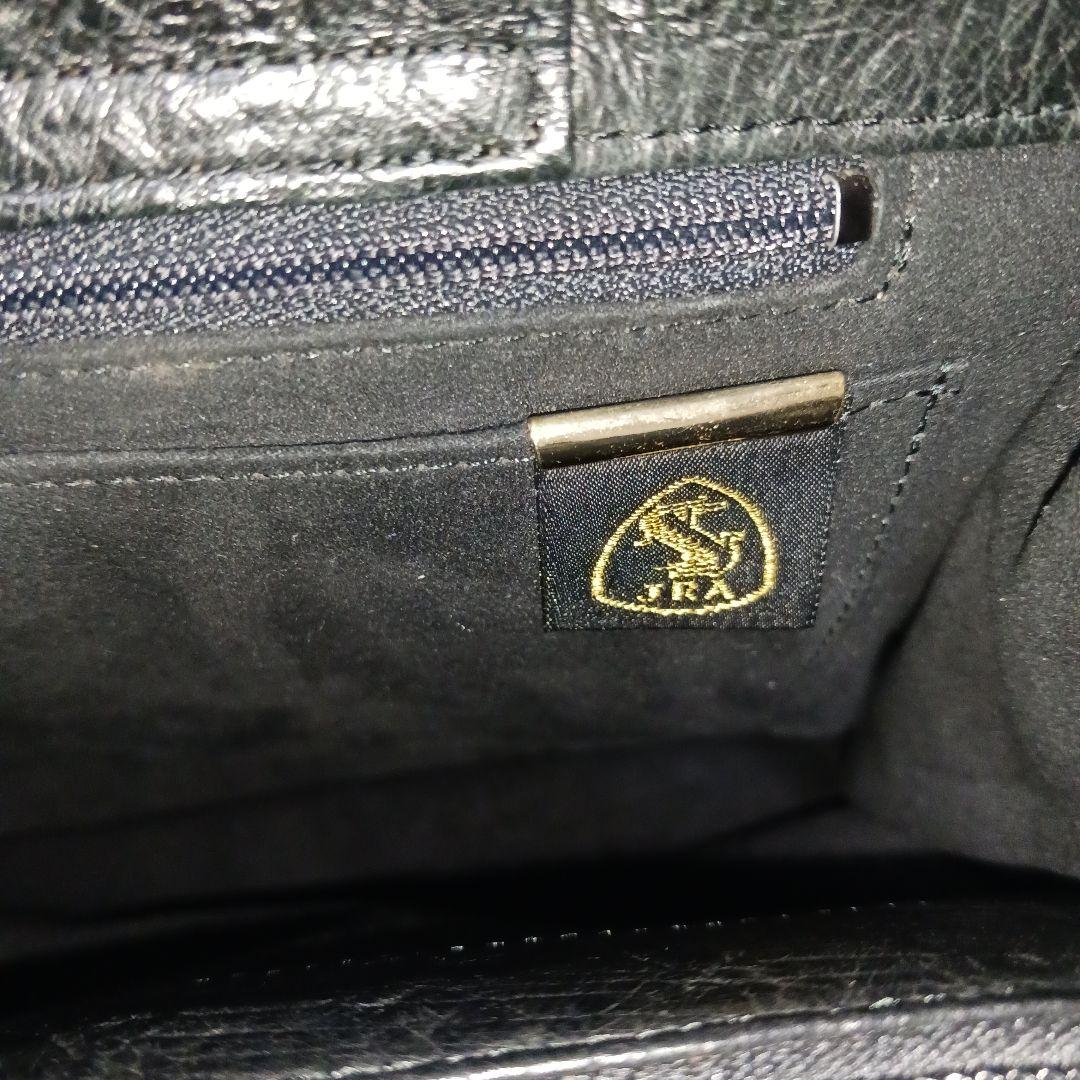 【極美品】JRA認定 OSTRICH ハンドバッグ ブラック 日本製