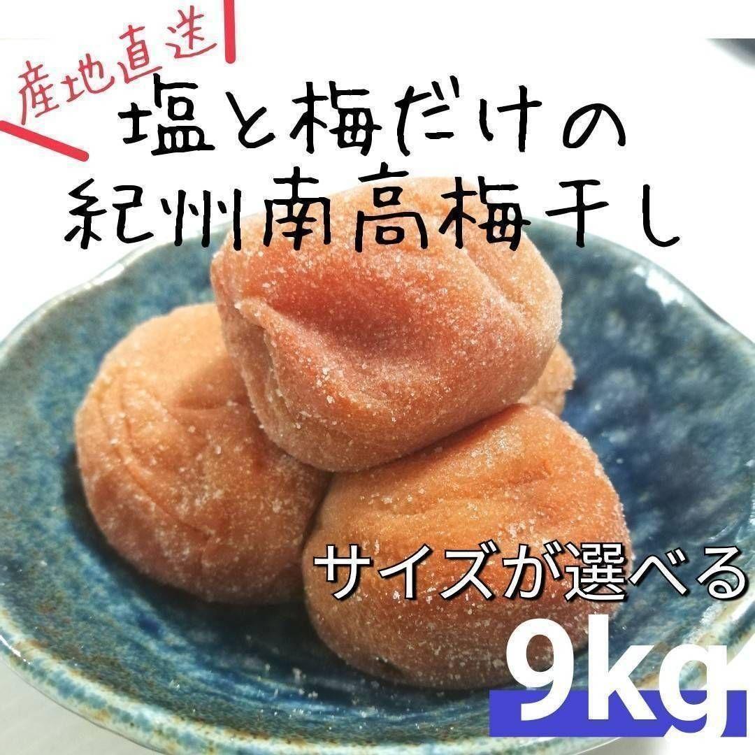 【2Lサイズ9kg】紀州南高梅白干し