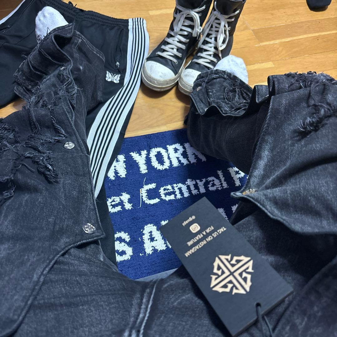 希少モデル✨GUAPI ブラックフレアパンツ30