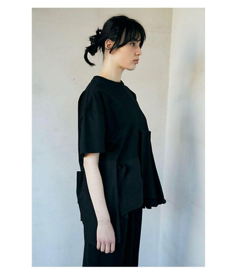 再値下げENFOLD シルケット天竺コンビフレアTシャツ