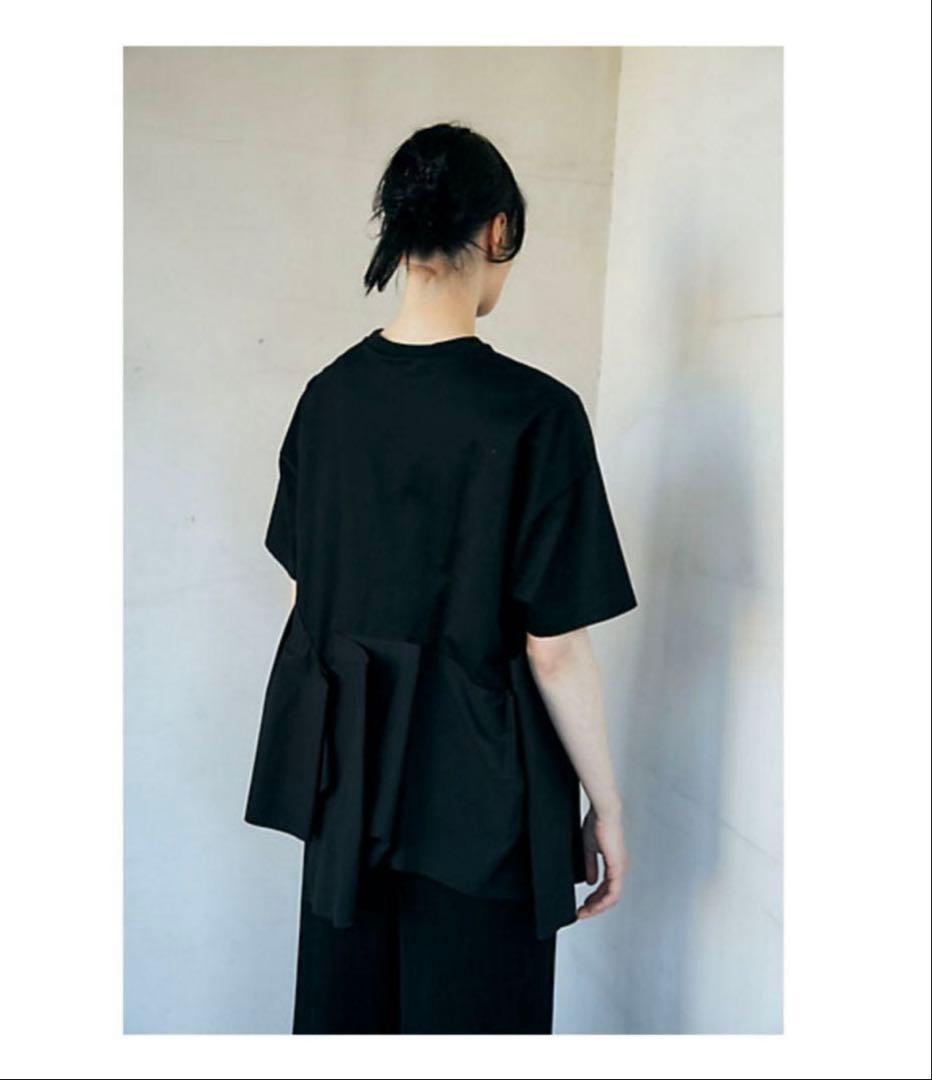 再値下げENFOLD シルケット天竺コンビフレアTシャツ