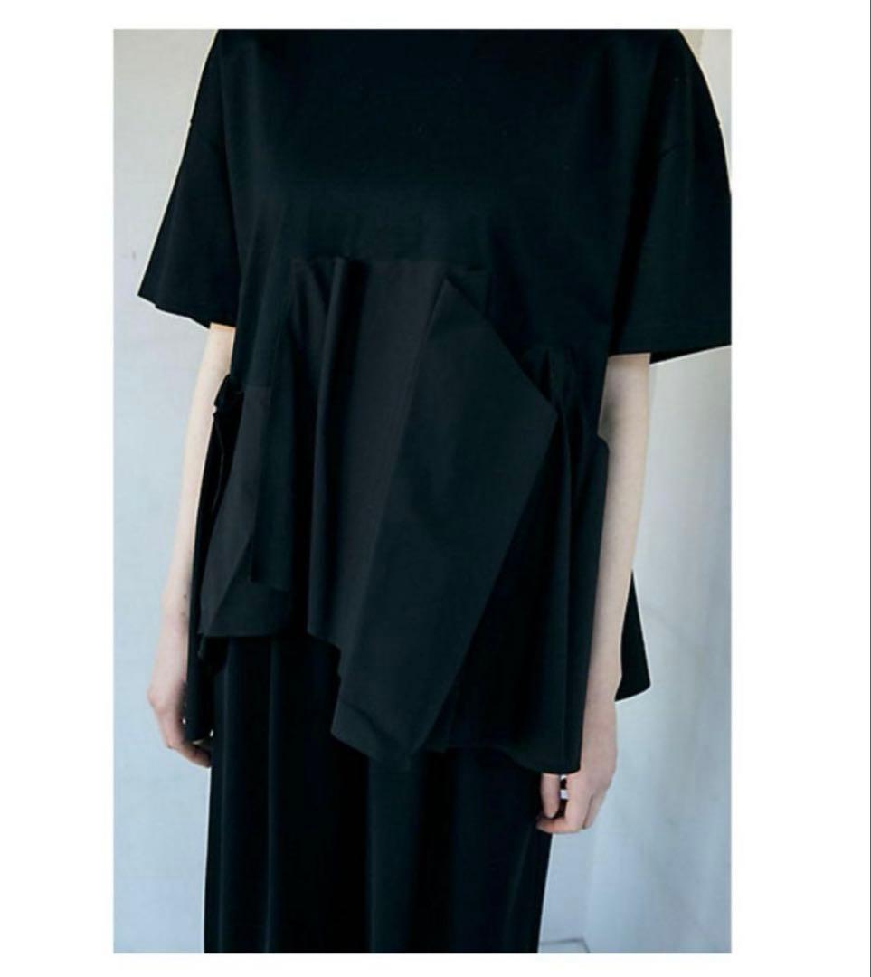 再値下げENFOLD シルケット天竺コンビフレアTシャツ