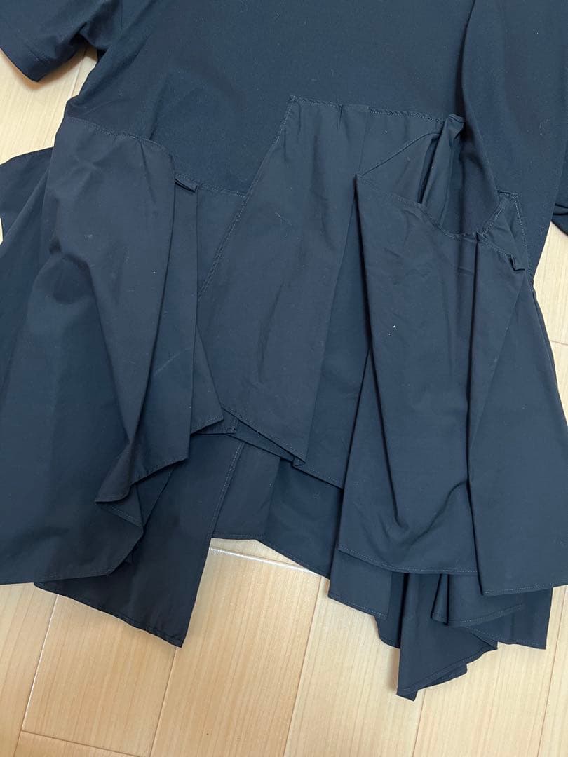 再値下げENFOLD シルケット天竺コンビフレアTシャツ