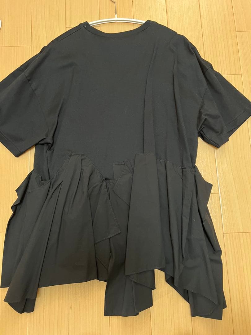 再値下げENFOLD シルケット天竺コンビフレアTシャツ