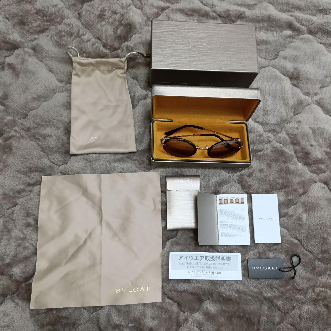 BVLGARI ラウンドサングラス ブラウン