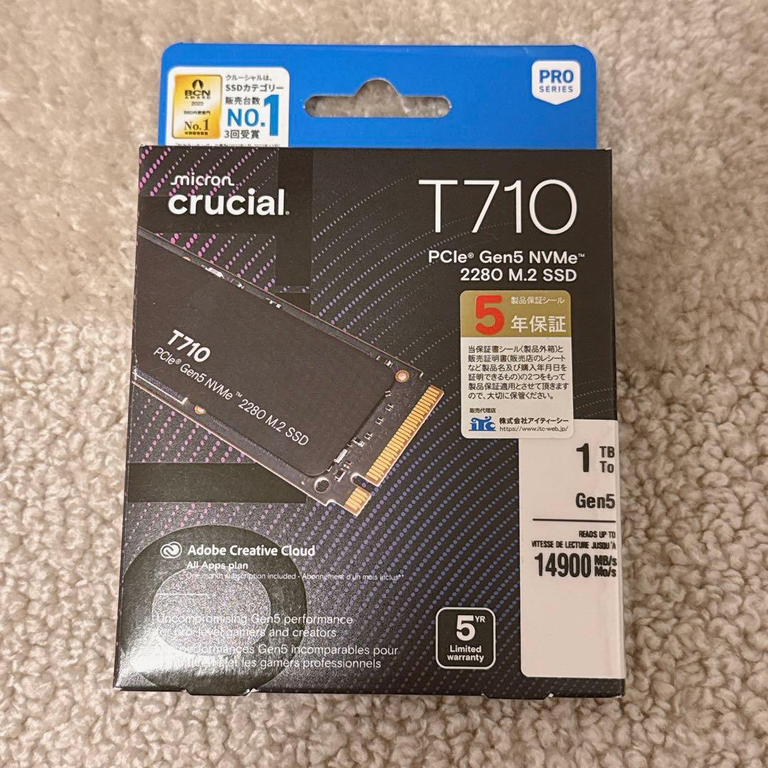 内蔵型SSD Crucial T710 1TB PCIe Gen5 M.2 SSD