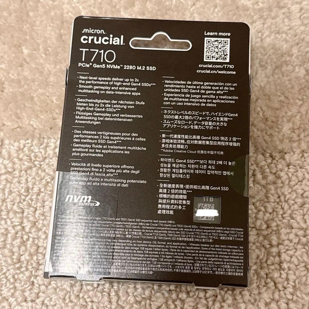 内蔵型SSD Crucial T710 1TB PCIe Gen5 M.2 SSD