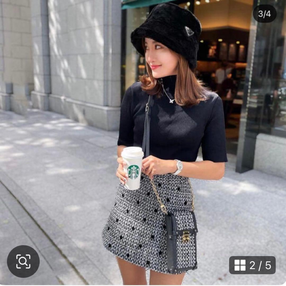 おはなSheller シェリエ未使用に近い極美品ドットツイードキュロット