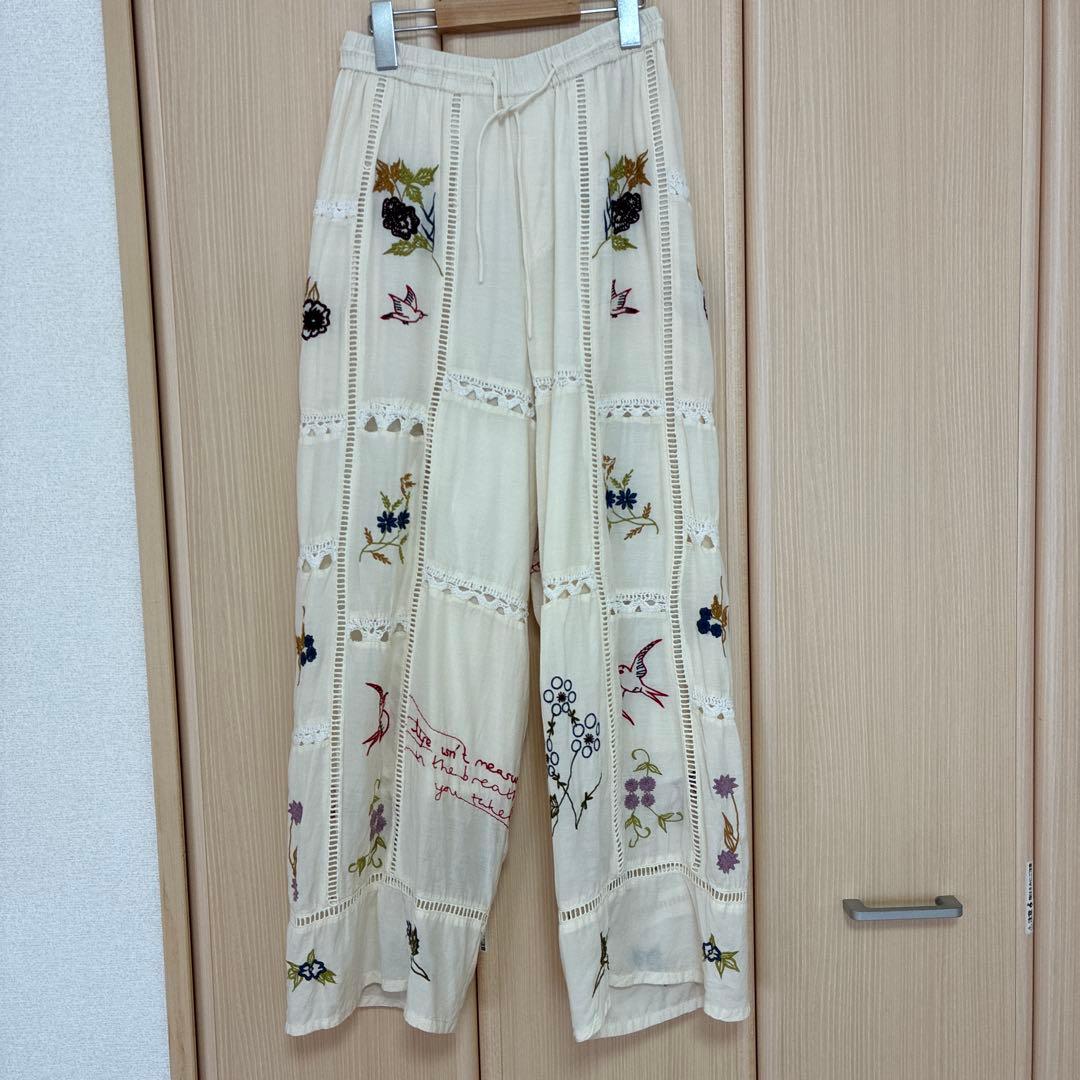 TODAYFUL　EmbroideryPatchworkTrousers 38