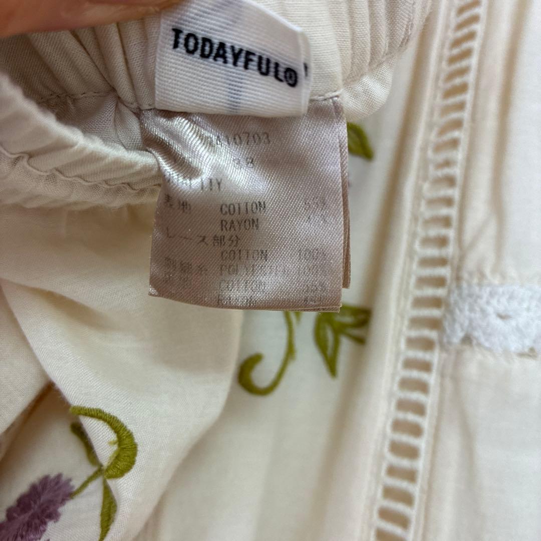 TODAYFUL　EmbroideryPatchworkTrousers 38