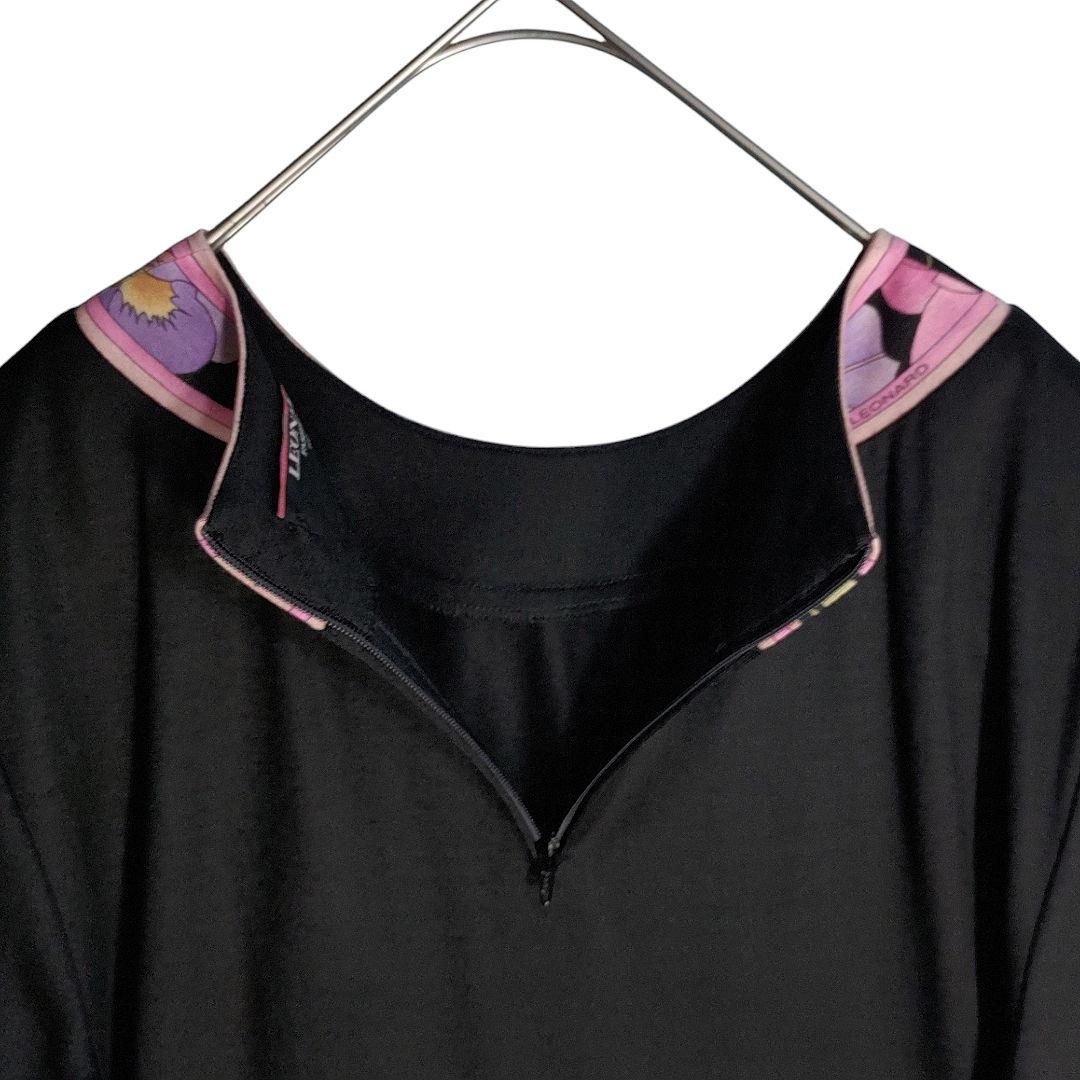 ☆ LEONARD レオナール シルク混 フラワー柄 トリム 長袖 カットソー☆