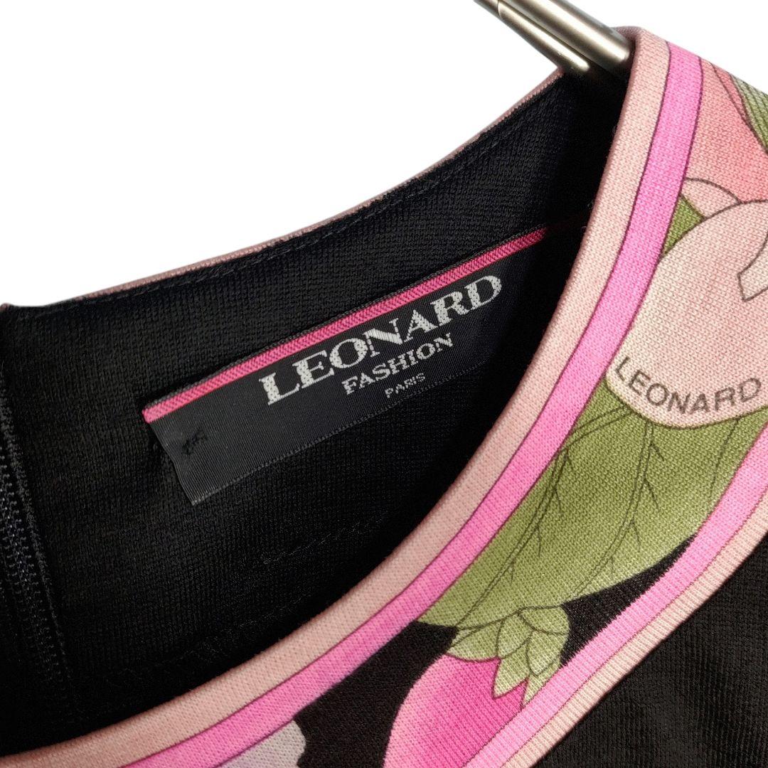 ☆ LEONARD レオナール シルク混 フラワー柄 トリム 長袖 カットソー☆