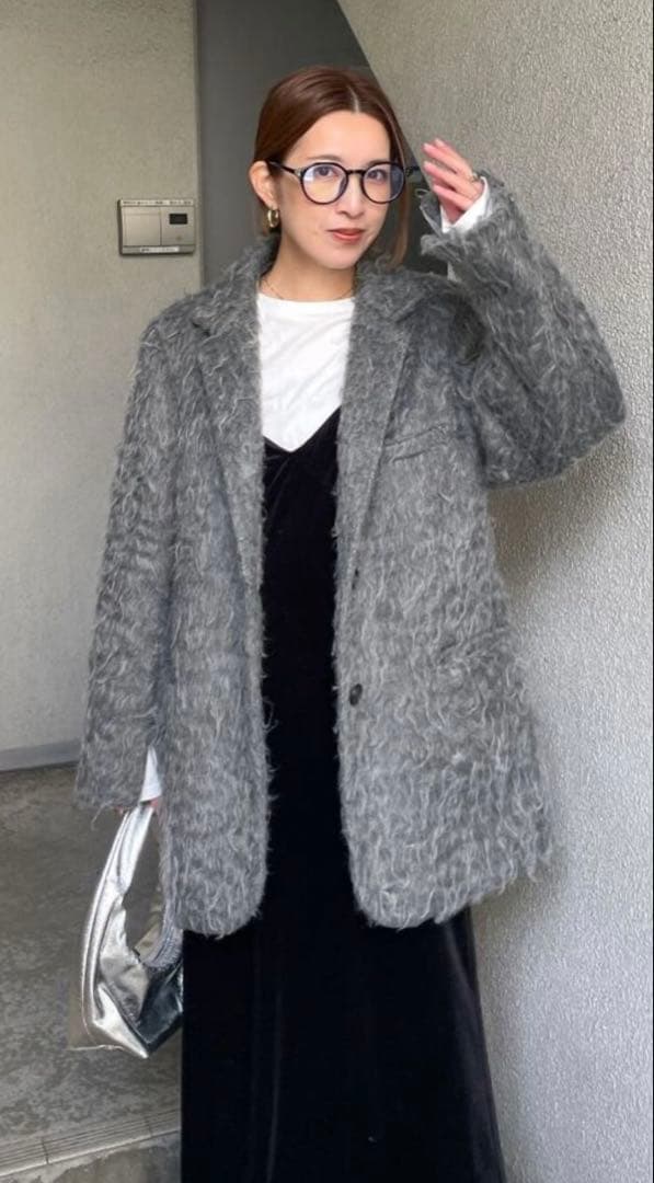 Ungrid 起毛ルーズジャケット グレー Mサイズ