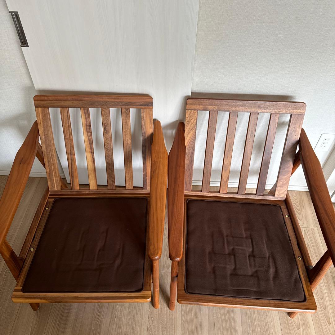 マルニ60 ワンシーター　ウォルナットmaruri60 2脚セット　フレームのみ