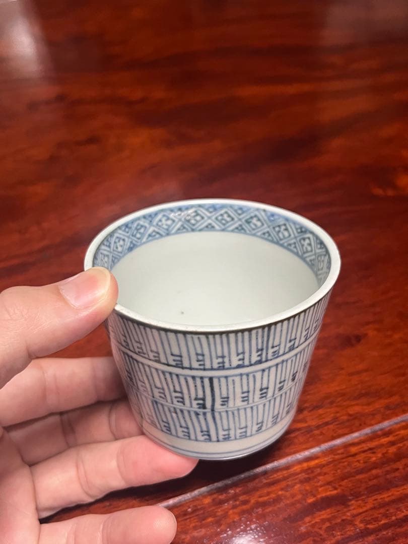 そば猪口　古伊万里　暦　幾何学　無傷完品　蕎麦猪口　モダン