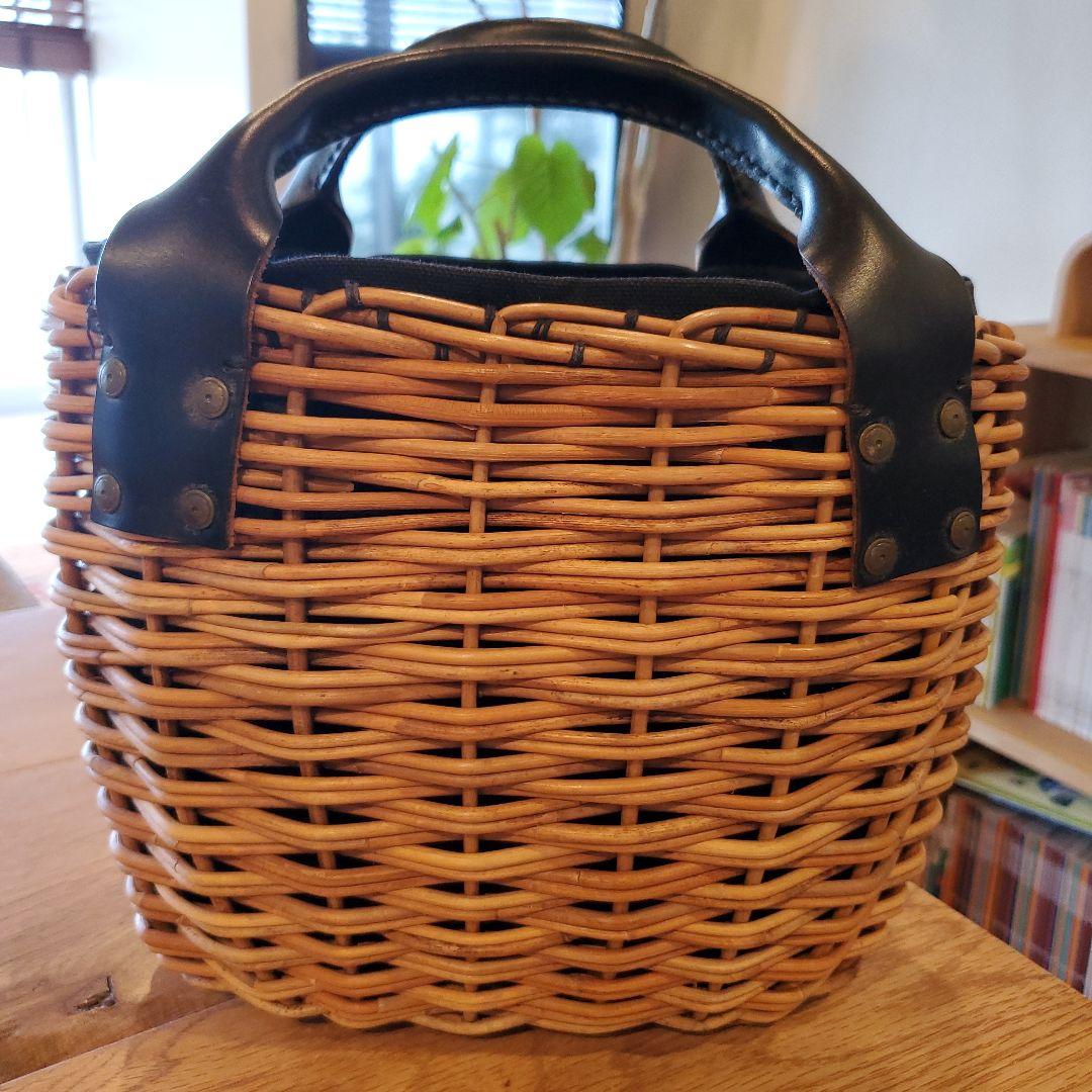 2*3様 ebagos ２本編みバッグ ブライドルレザー×紅籐 BLACK （2