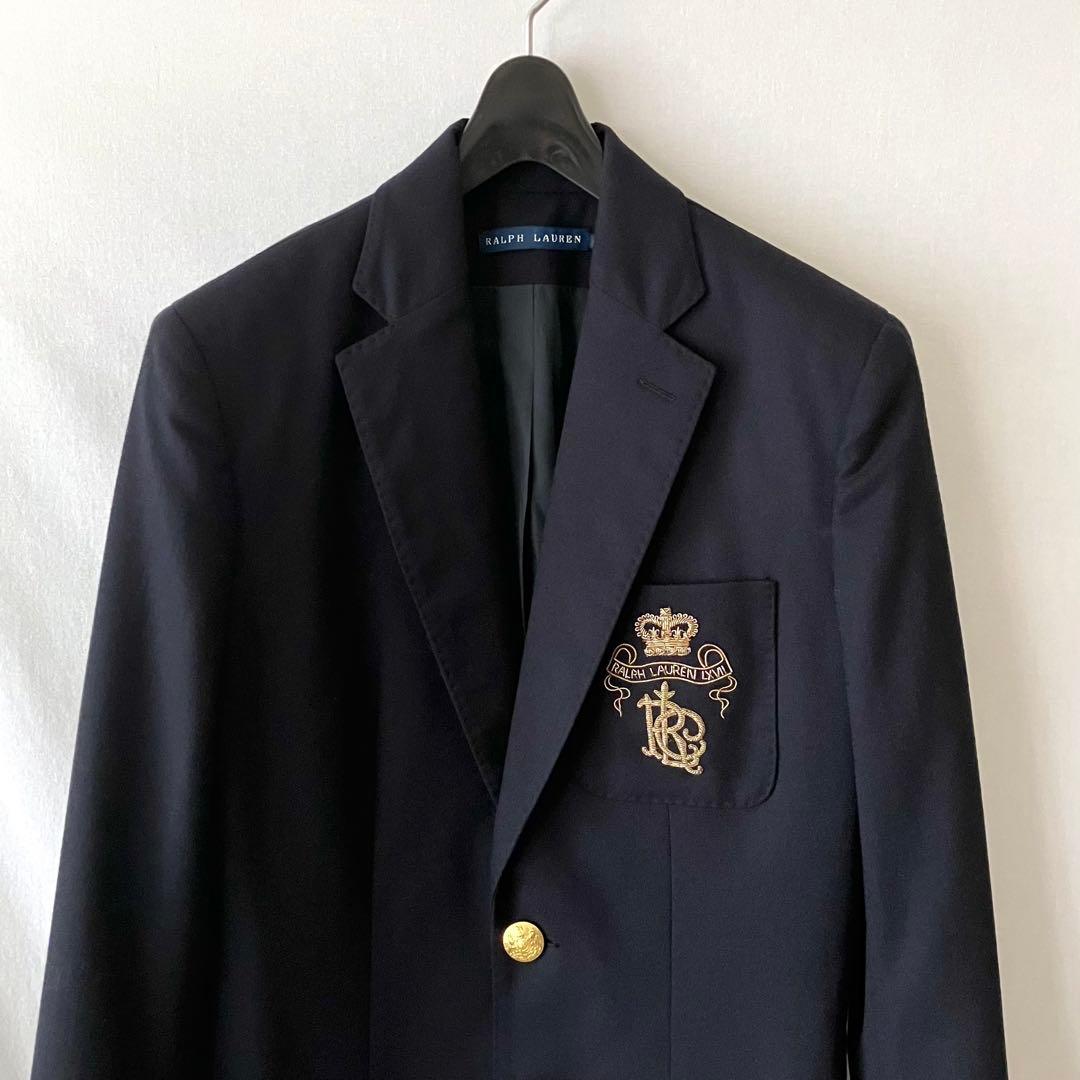 美品 イタリア製 ラルフローレン ウール ジャケット エンブレム ブレザー 2