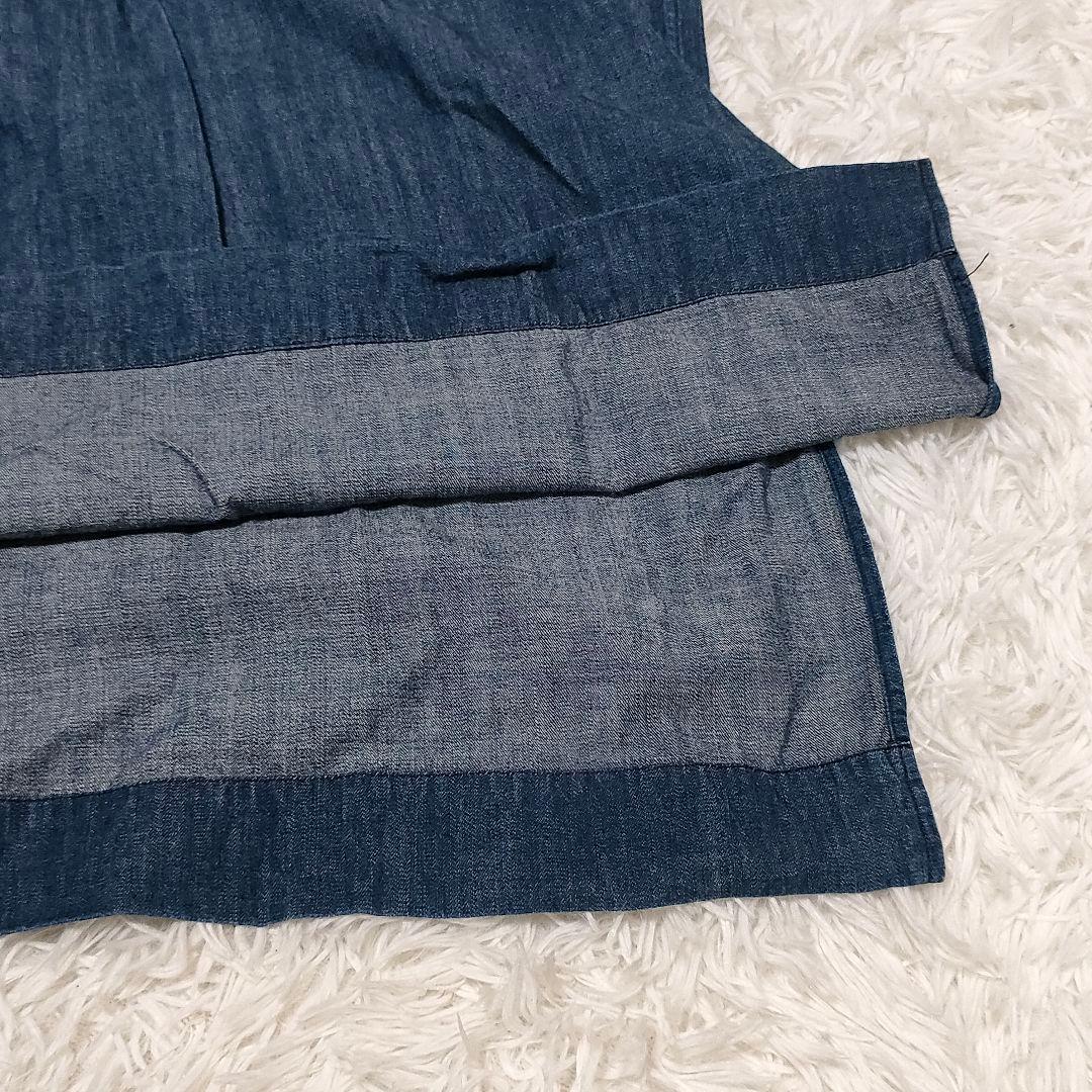 45rpm　45DASH　デニム　スキッパー　スタンドカラーシャツ　チュニック