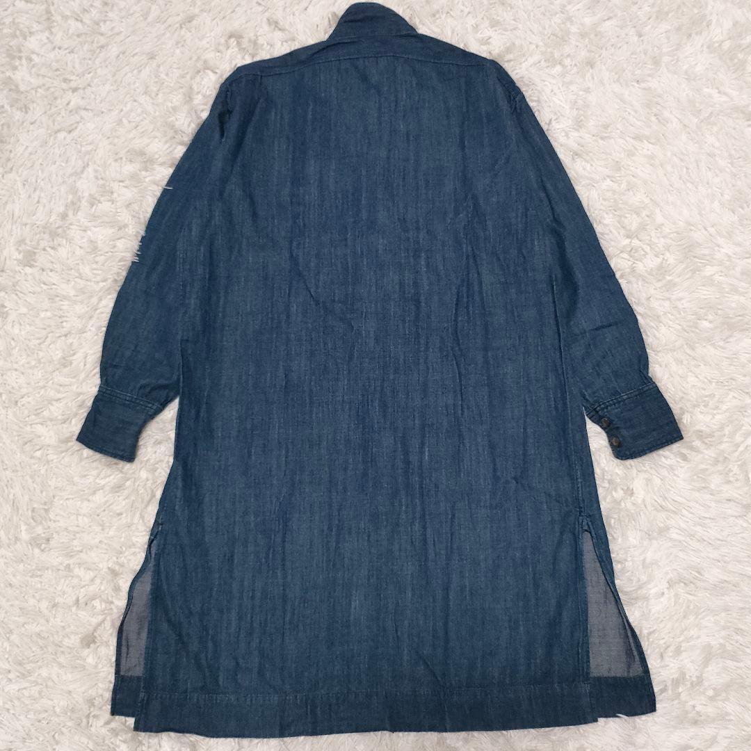 45rpm　45DASH　デニム　スキッパー　スタンドカラーシャツ　チュニック