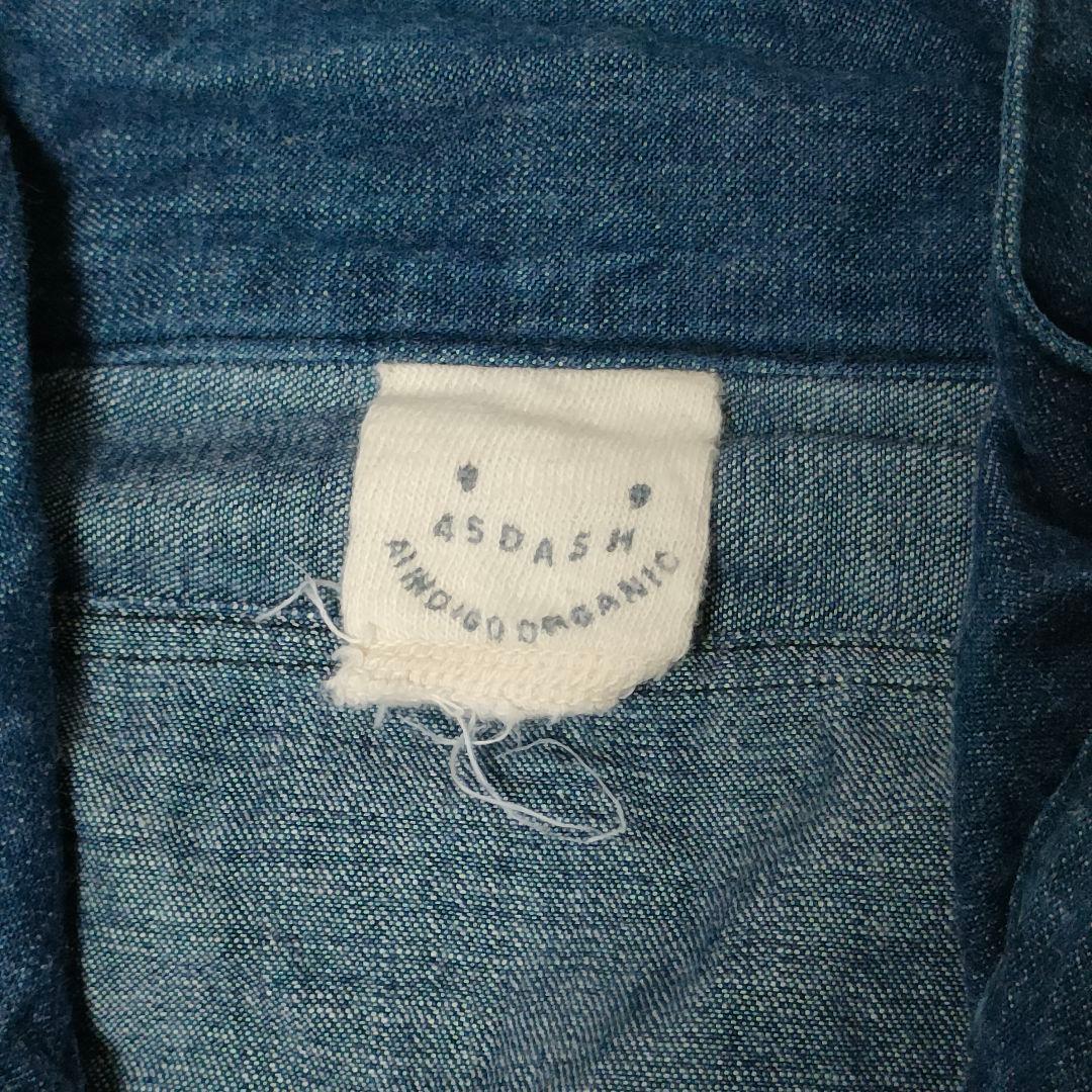 45rpm　45DASH　デニム　スキッパー　スタンドカラーシャツ　チュニック