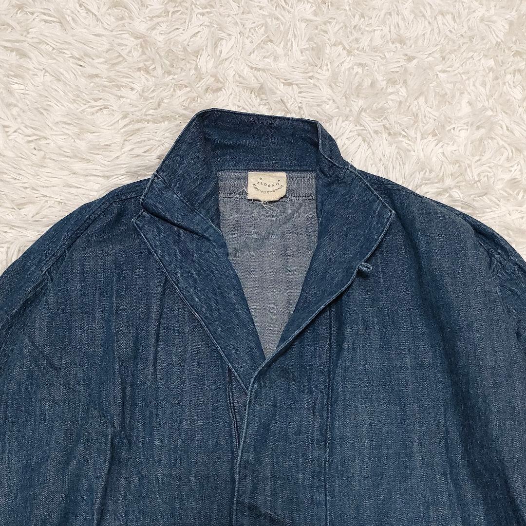 45rpm　45DASH　デニム　スキッパー　スタンドカラーシャツ　チュニック