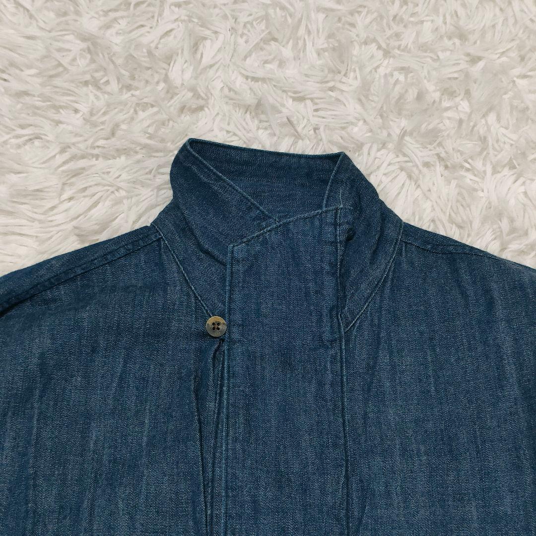 45rpm　45DASH　デニム　スキッパー　スタンドカラーシャツ　チュニック