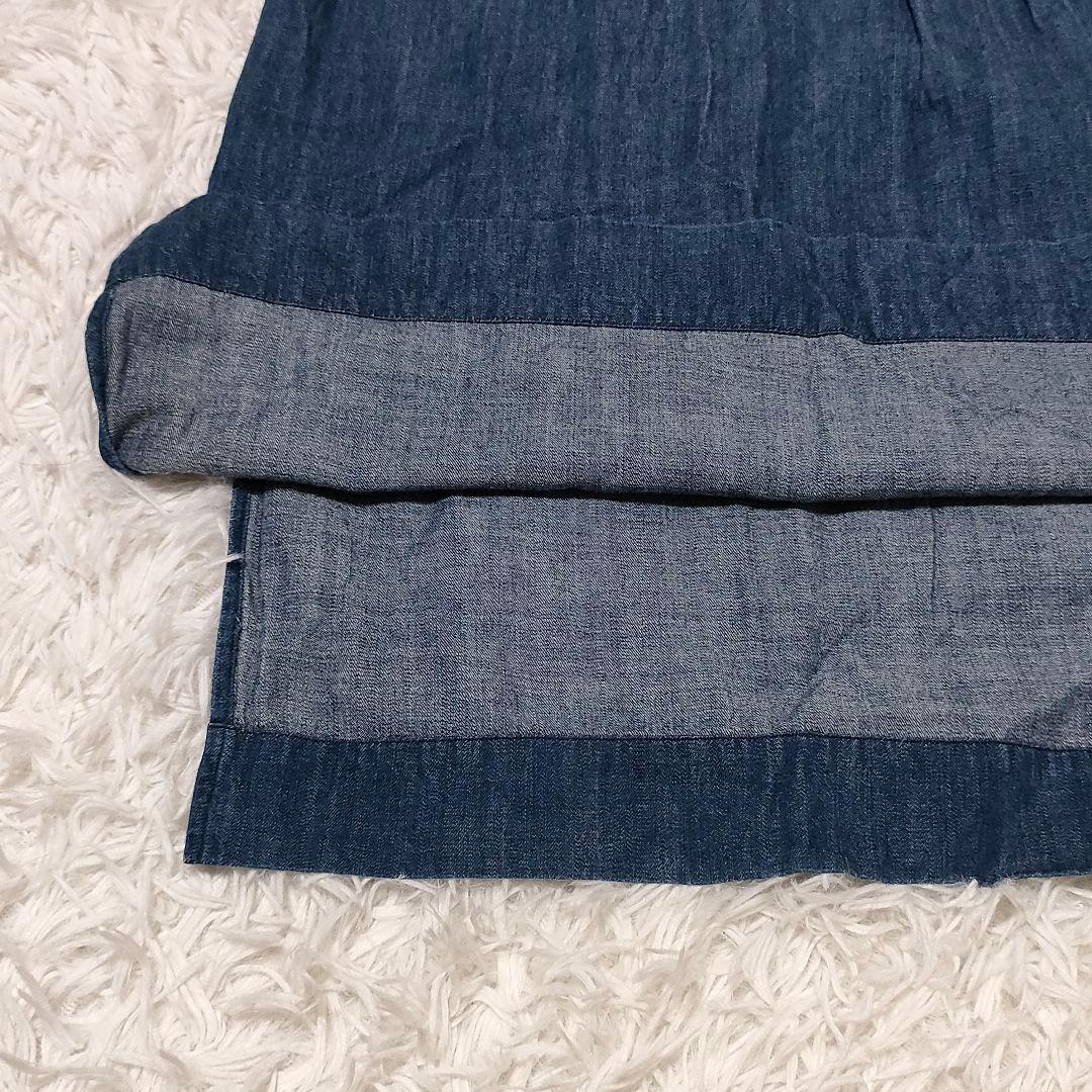 45rpm　45DASH　デニム　スキッパー　スタンドカラーシャツ　チュニック