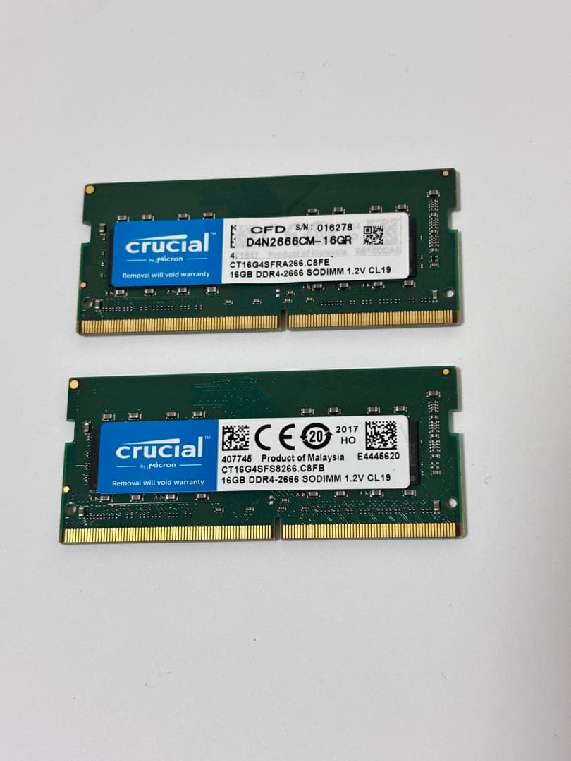 DDR4 2666MHz SO-DIMMメモリー 16GB x2 32GB