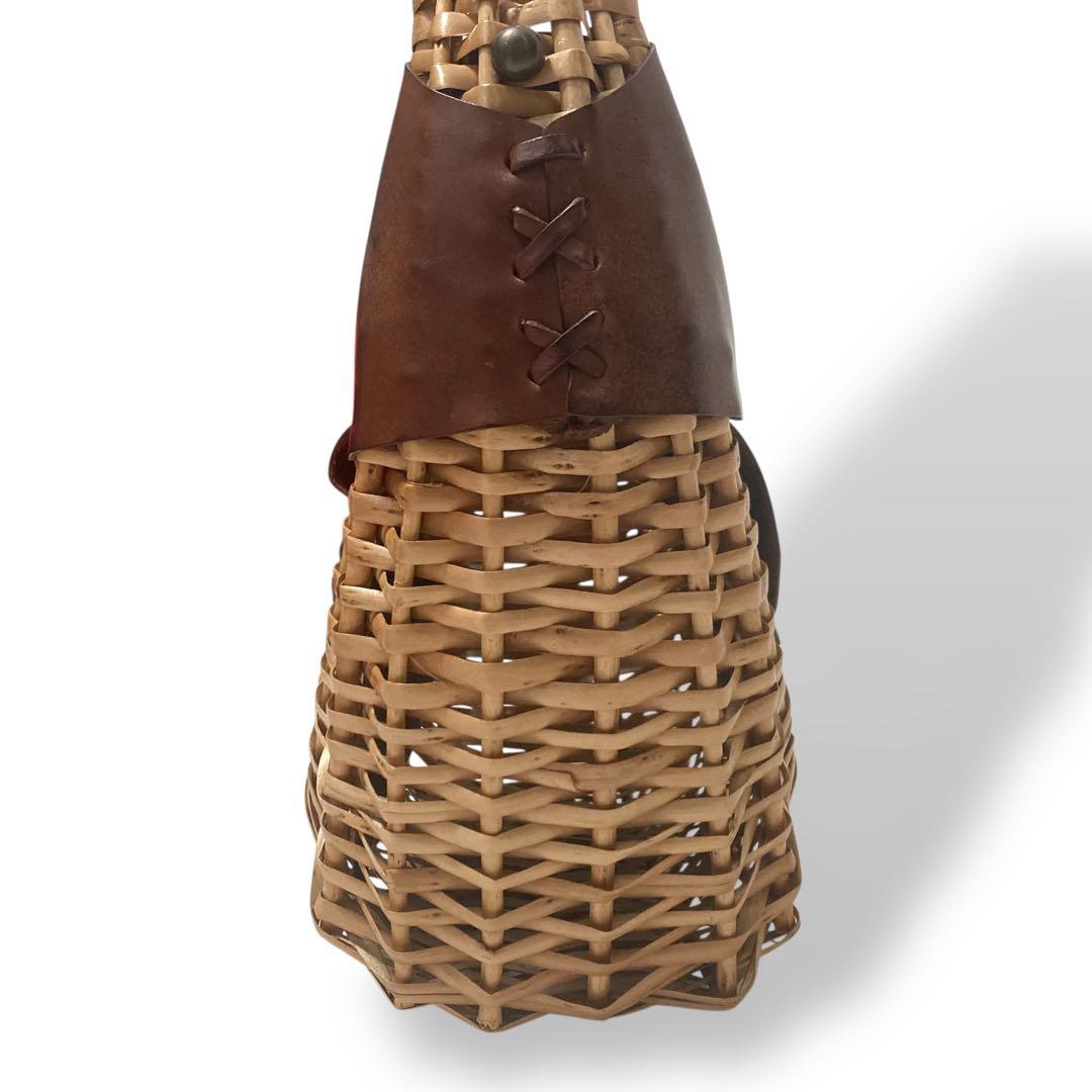 【美品】ラルフローレン　カゴバッグ　ワンショルダー　レザー　ロゴ型押し　ブラウン