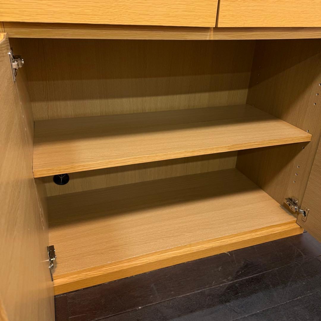 H112K71 無印良品 MUJI 木製キャビネット 木扉 オーク材