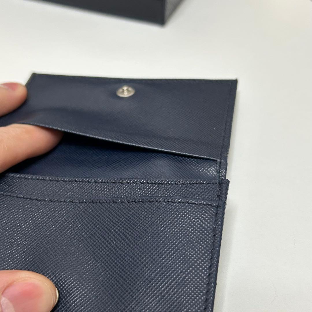 PRADA 名刺入れ ネイビー サフィアーノ 2MC122