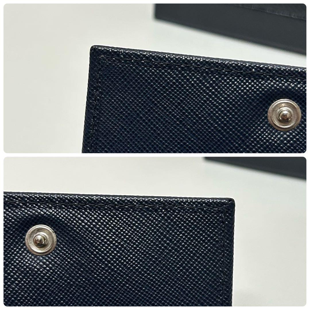 PRADA 名刺入れ ネイビー サフィアーノ 2MC122