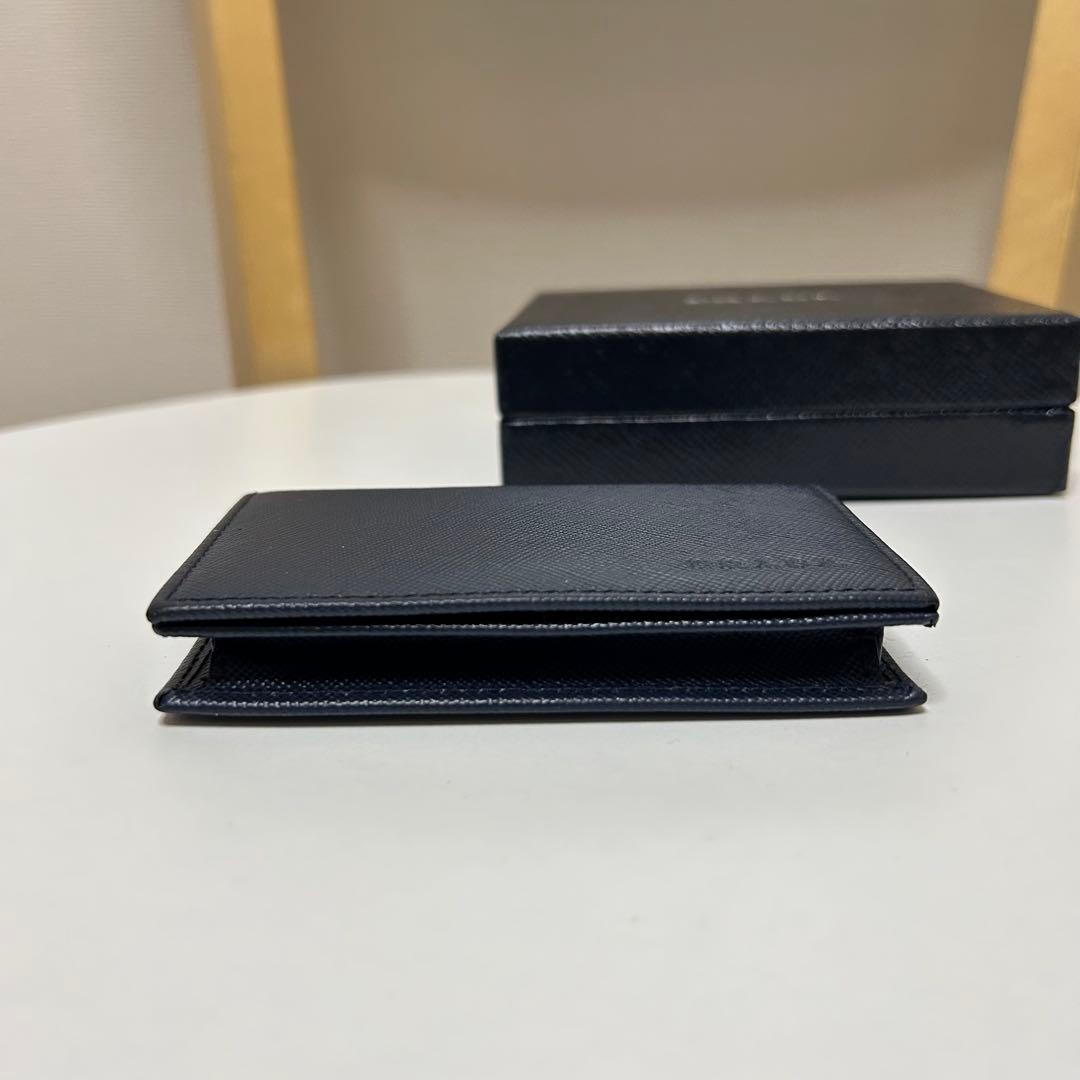 PRADA 名刺入れ ネイビー サフィアーノ 2MC122