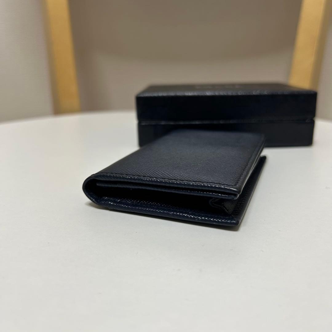 PRADA 名刺入れ ネイビー サフィアーノ 2MC122