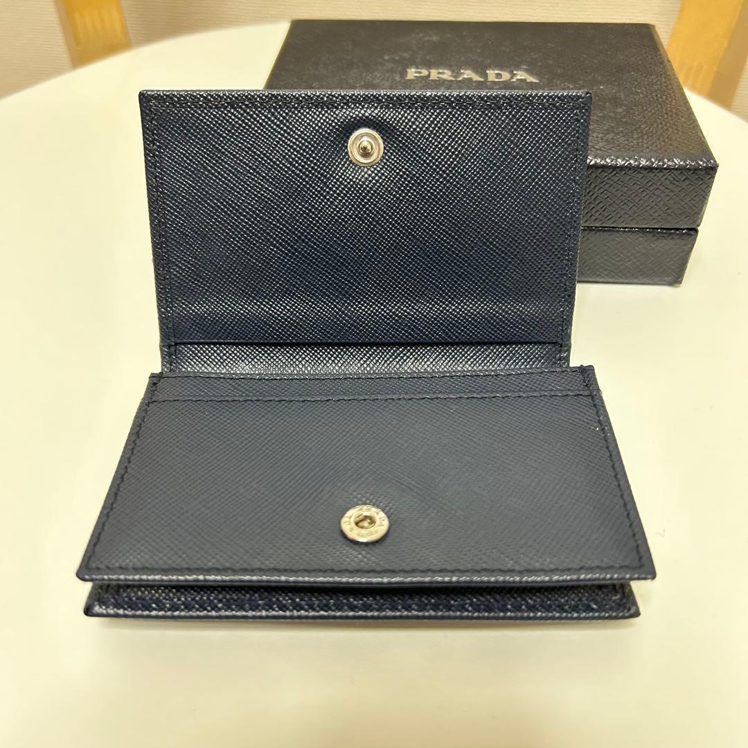 PRADA 名刺入れ ネイビー サフィアーノ 2MC122