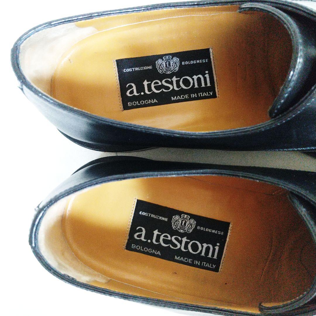 美品　a.testoni　ブラック　プレーントゥ　YK8　　ビジネスシューズ