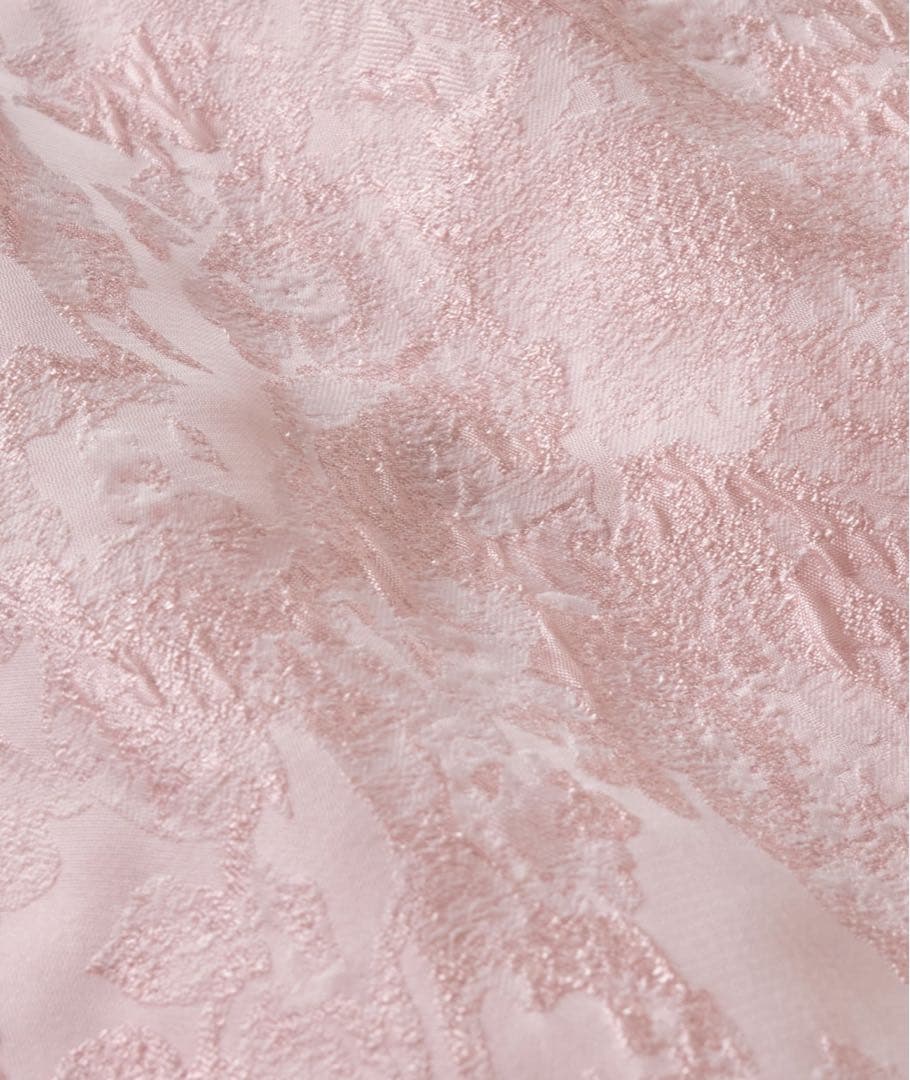 【美品】ANDRSED バブルスリーブジャガードドレス ピンク　S