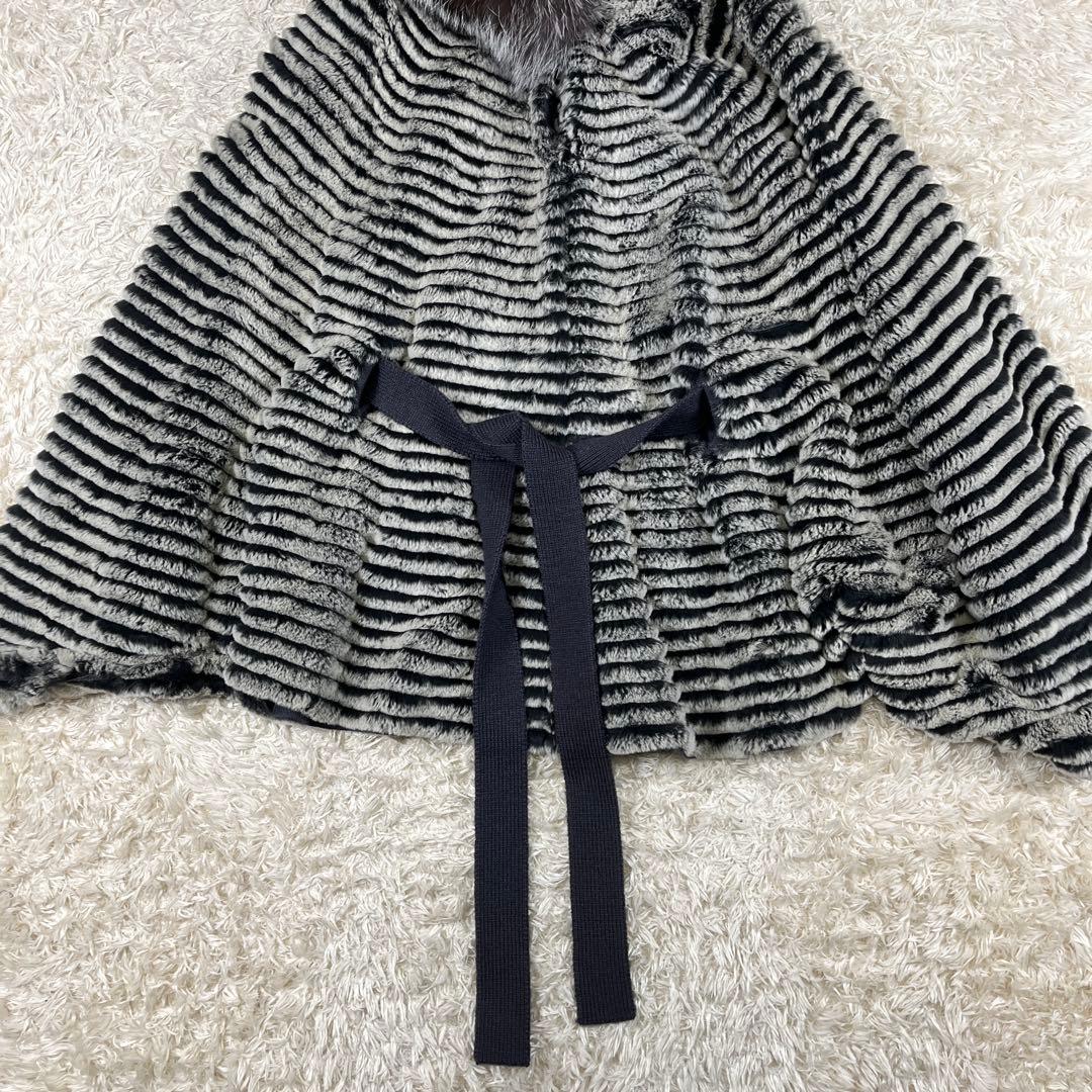 ARBORENTE レッキス シルバーフォックス ファー ポンチョ M~Lサイズ