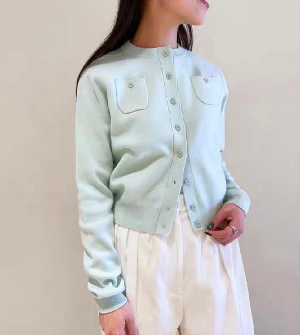 美品 CABaN カーディガン ライトブルー