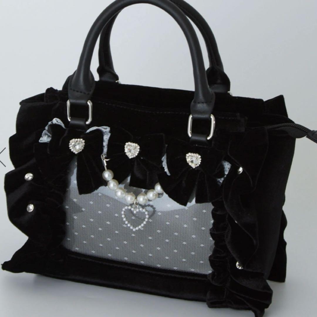 Ank Rouge 確定ファンサのおまじない ベロア　Bag 小 ブラック